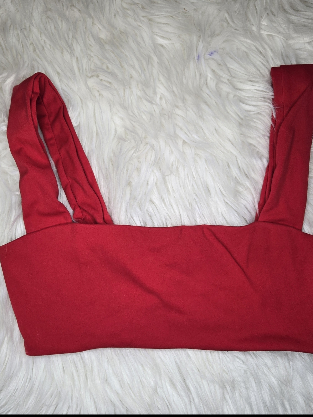WeWoreWhat Bold Red Square-Neck Crop Tank